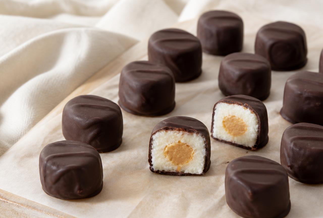 Mini gelati allo yogurt con burro di arachidi e copertura al cioccolato