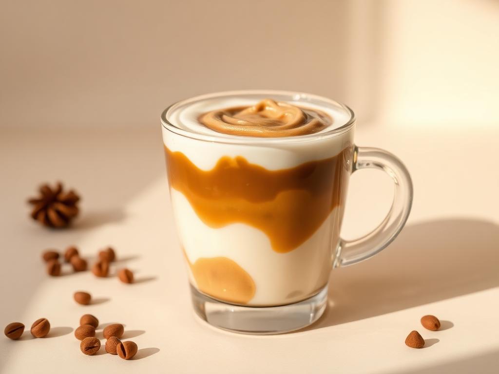 Coppa caffè, yogurt e crema di arachidi