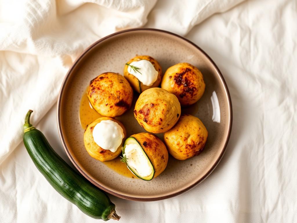 Polpette di zucchine e ricotta in friggitrice ad aria