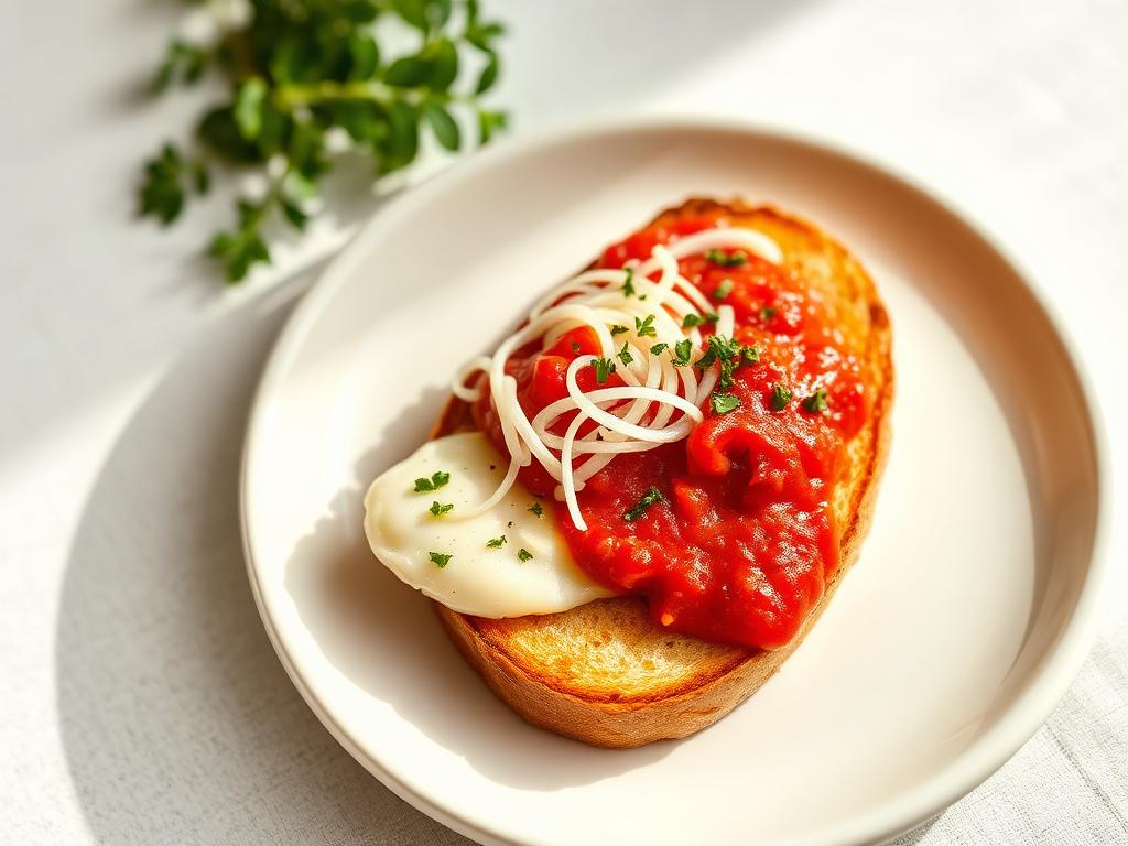 Toast pizza filante pomodoro e mozzarella