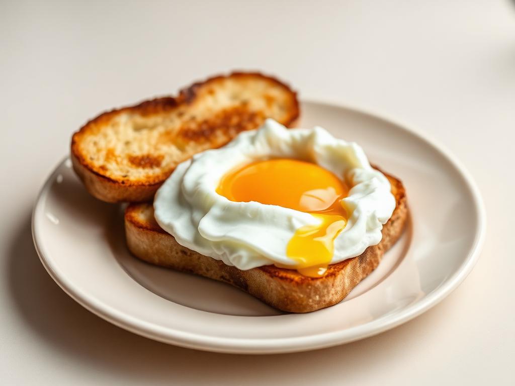 Uova nuvola su pane tostato